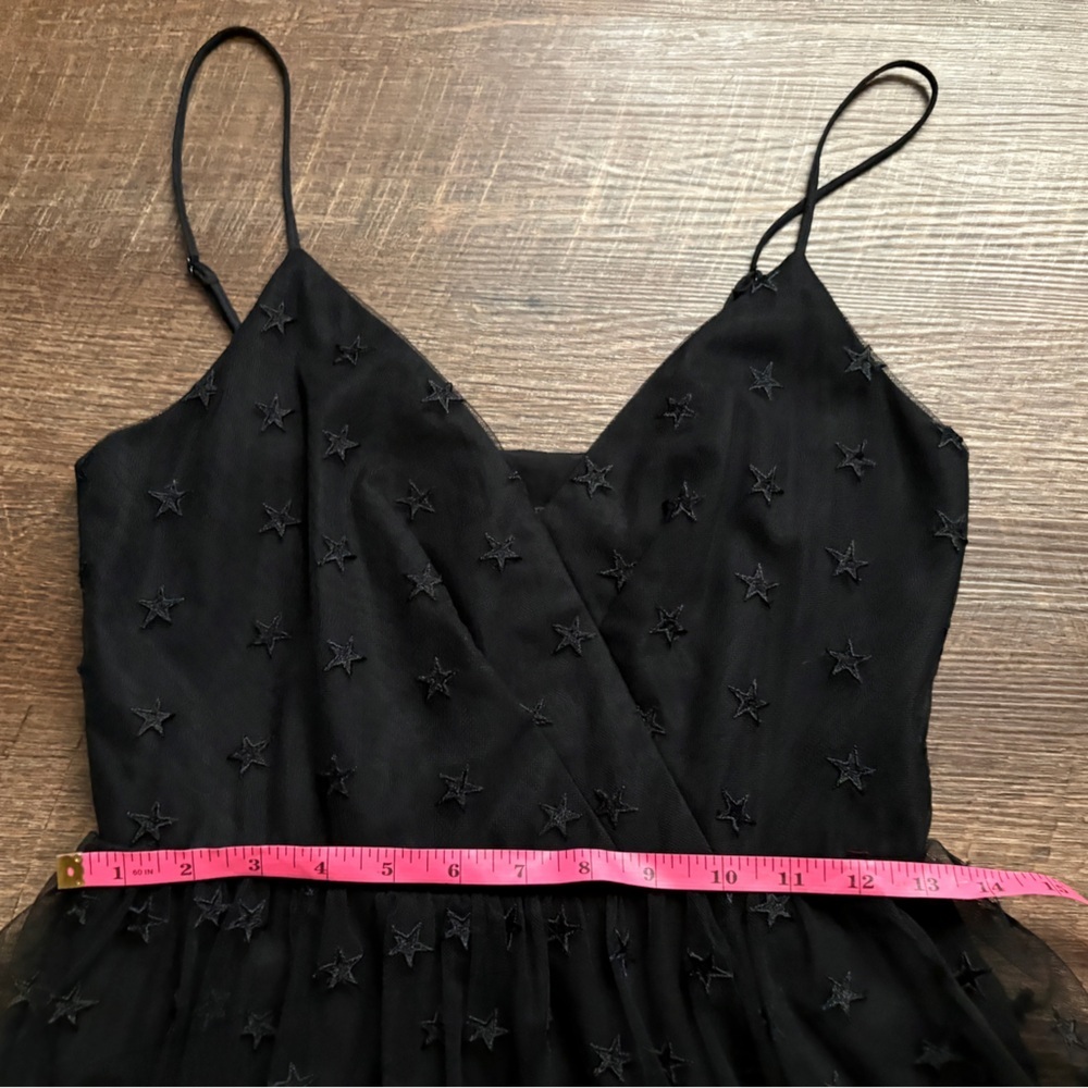 J. Crew black starry tulle party dress spaghetti straps cute chic NWT sz S - Picture 14 of 16